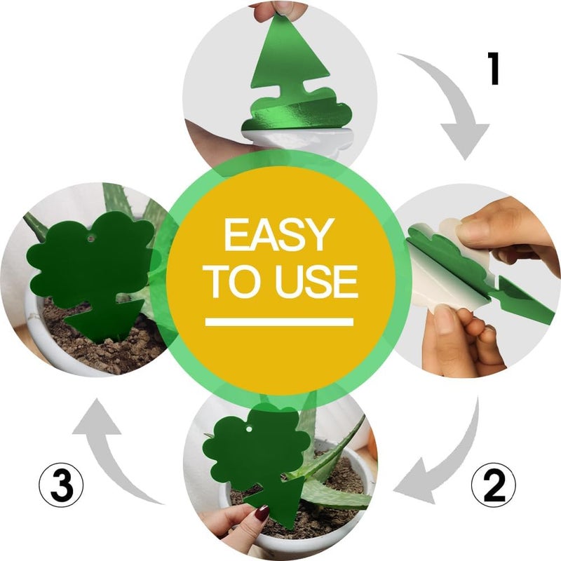 Cleanuper 58 Pack Flying Insect Traps for Plants – Green Sticky Traps for Fungus Gnats, Flies & Flying Bugs, Indoor Outdoor Flying Bug Catcher for Pots, Garden & Kitchen, Non-Toxic, Odorless, Kid & Pet Safe - Image 5